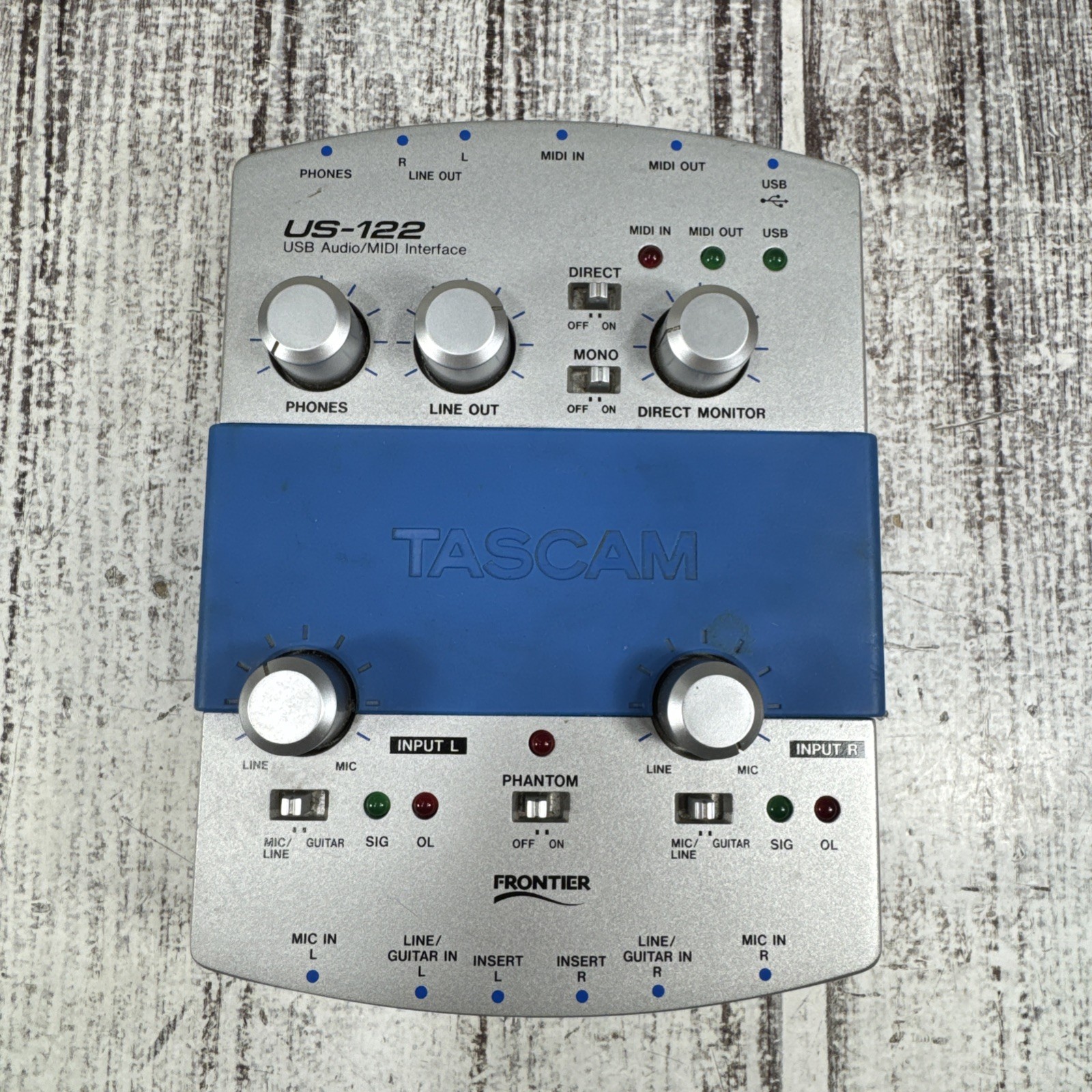 Tascam US-122 USB 2.0 Audio/MIDI Interface External Sound Card 4 Aux Mic Guitar