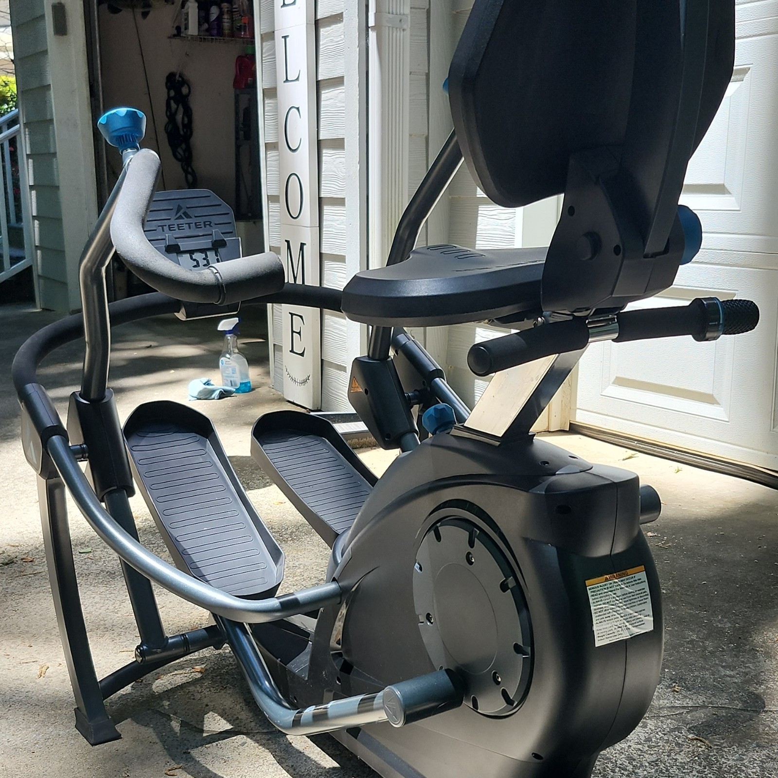 Teeter Elliptical Machine w/ LCD Display Console, Black/Gray/Blue