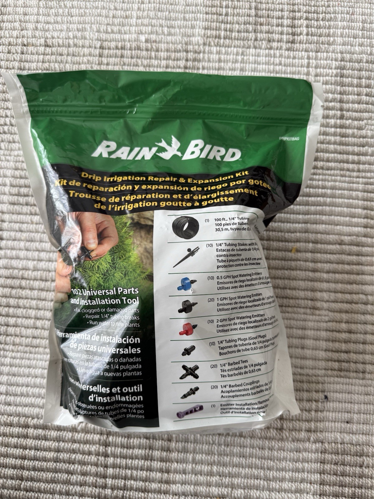 Rain Bird DRIPKITBAG Drip Irrigation Repair and Expansion Kit