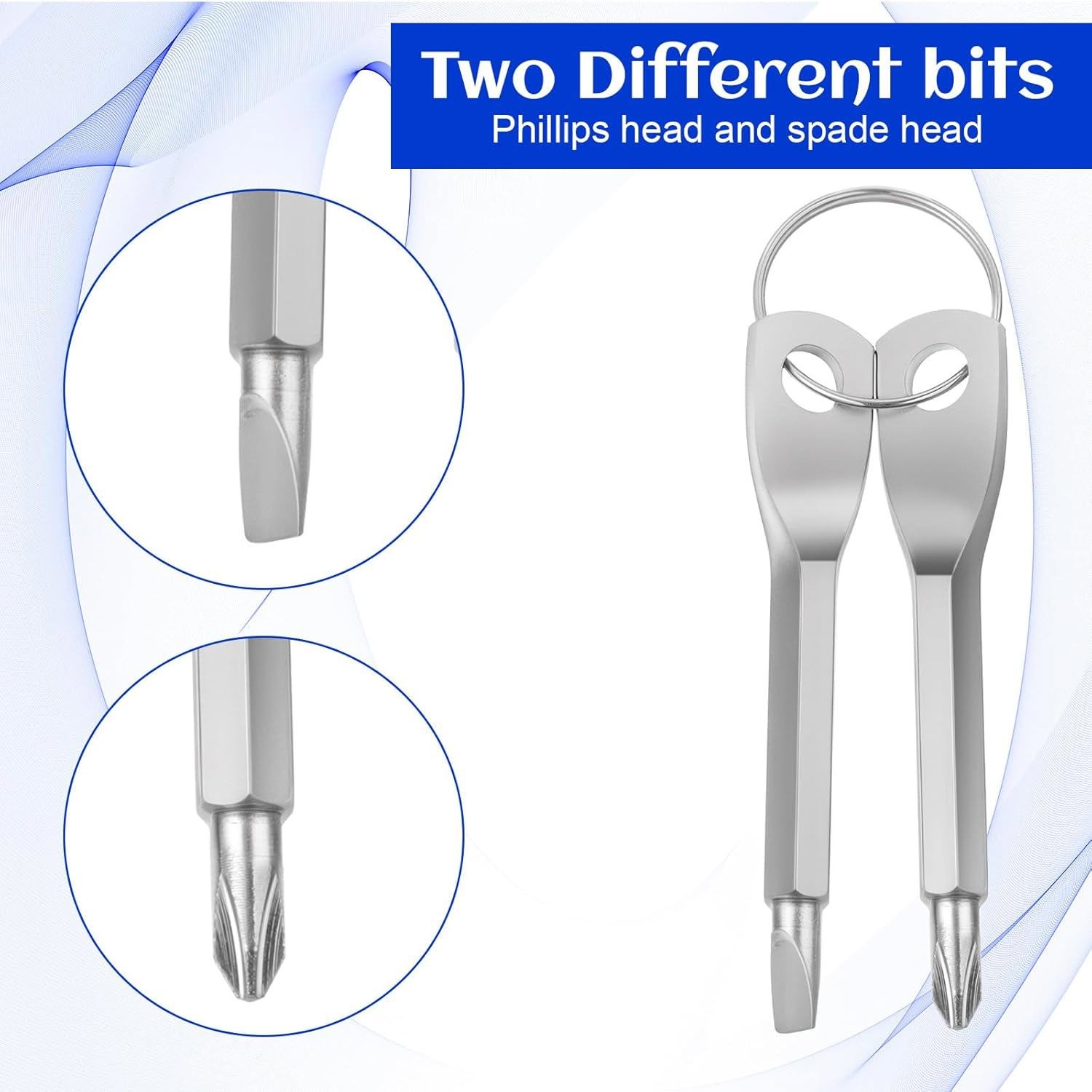 4 Set(8Pcs) EDC Mini Keychain Screwdriver Set Phillips Flat Head Portable Tools