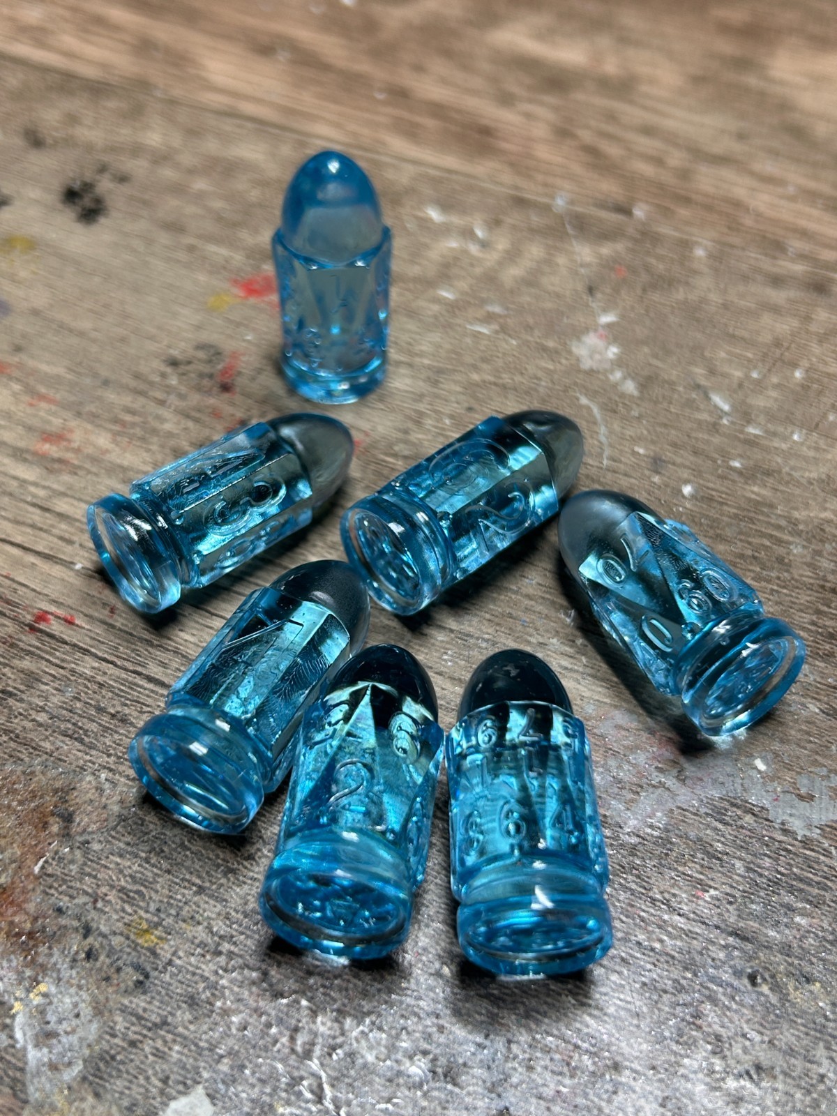 RAW* Bullet Dice: Aquamarine Blue _ Resin-Cast Dice Set  *See Description* D&D