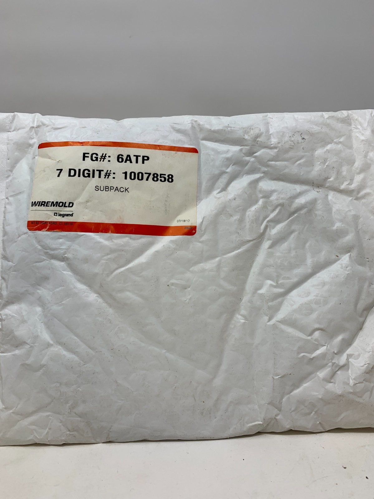 6ATP 1007858 Wiremold Subpack Steel Gasket Rings - Pack of 6 Rings