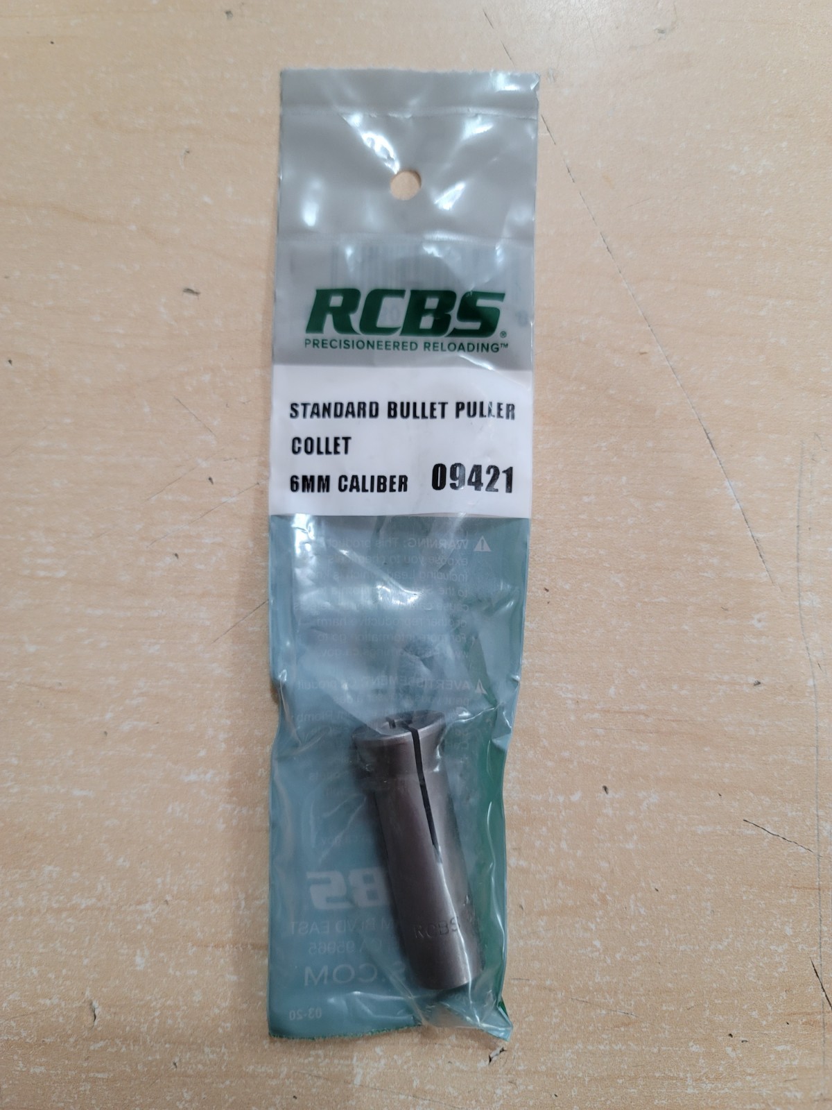 RCBS  Bullet Puller Collet 6mmCal mpn 9421 NIP. 243, 6mm Rem, 6BR, Creedmoor Etc