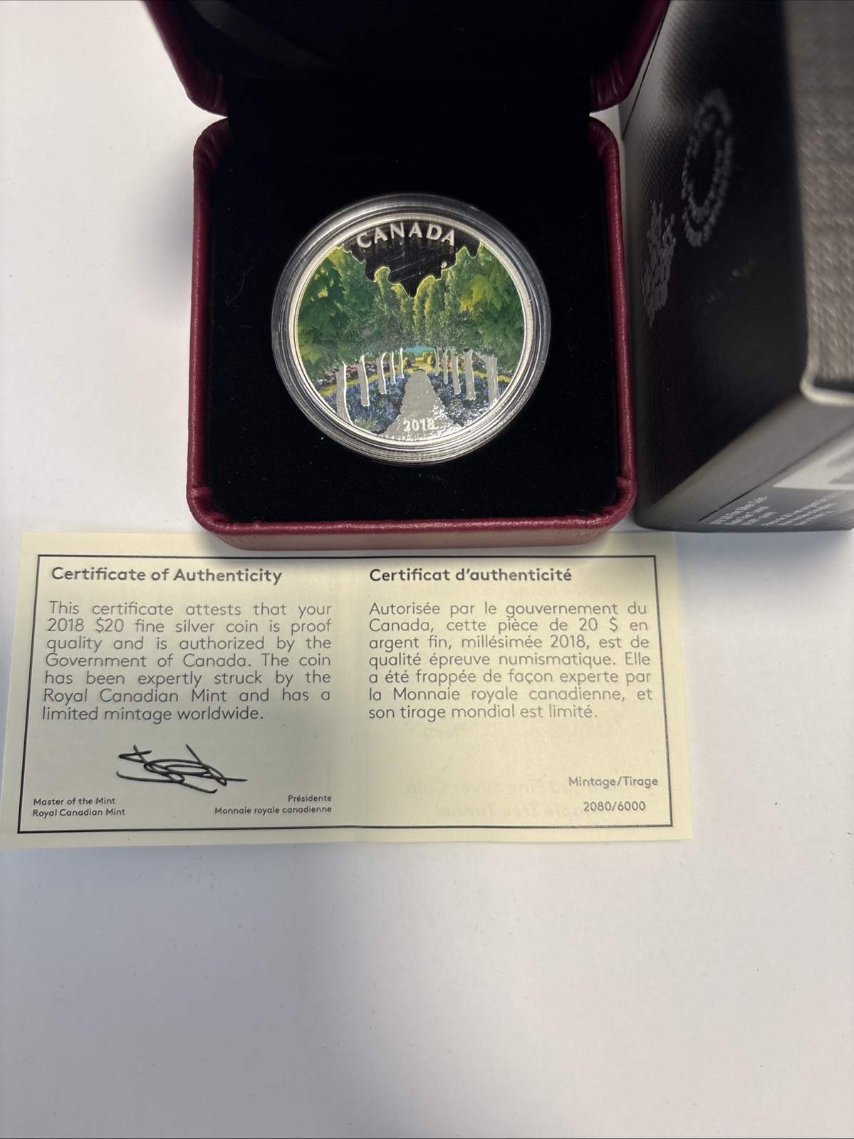 2018 $20 FINE SILVER COIN – MAPLE TREE TUNNEL