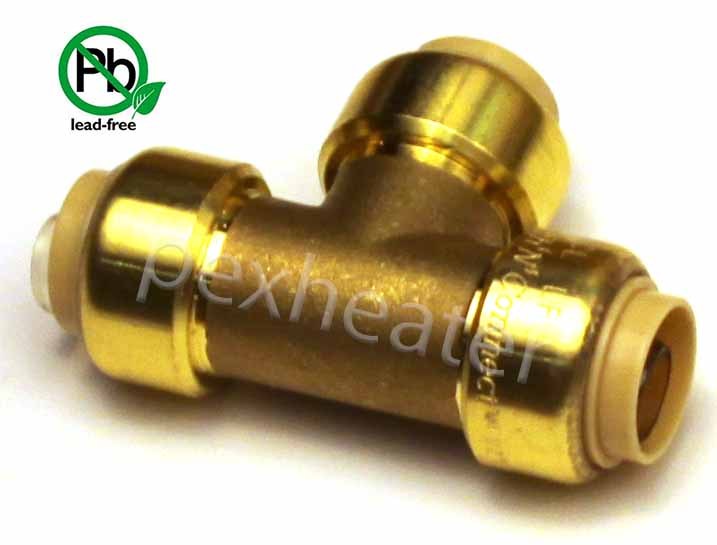 1/2" TEE SHARKBITE STYLE PUSH FIT COPPER PEX CPVC TEE Push'N'Connect LEAD FREE