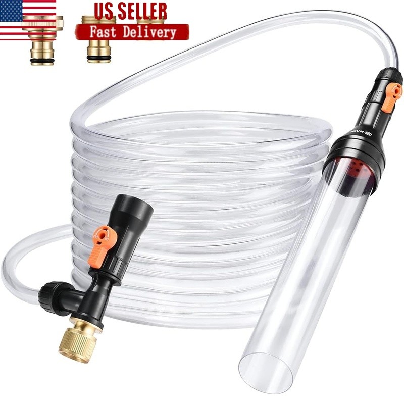 Aquarium Water Change System Semi-Automatic Gravel Cleaner Easy Install No Spill