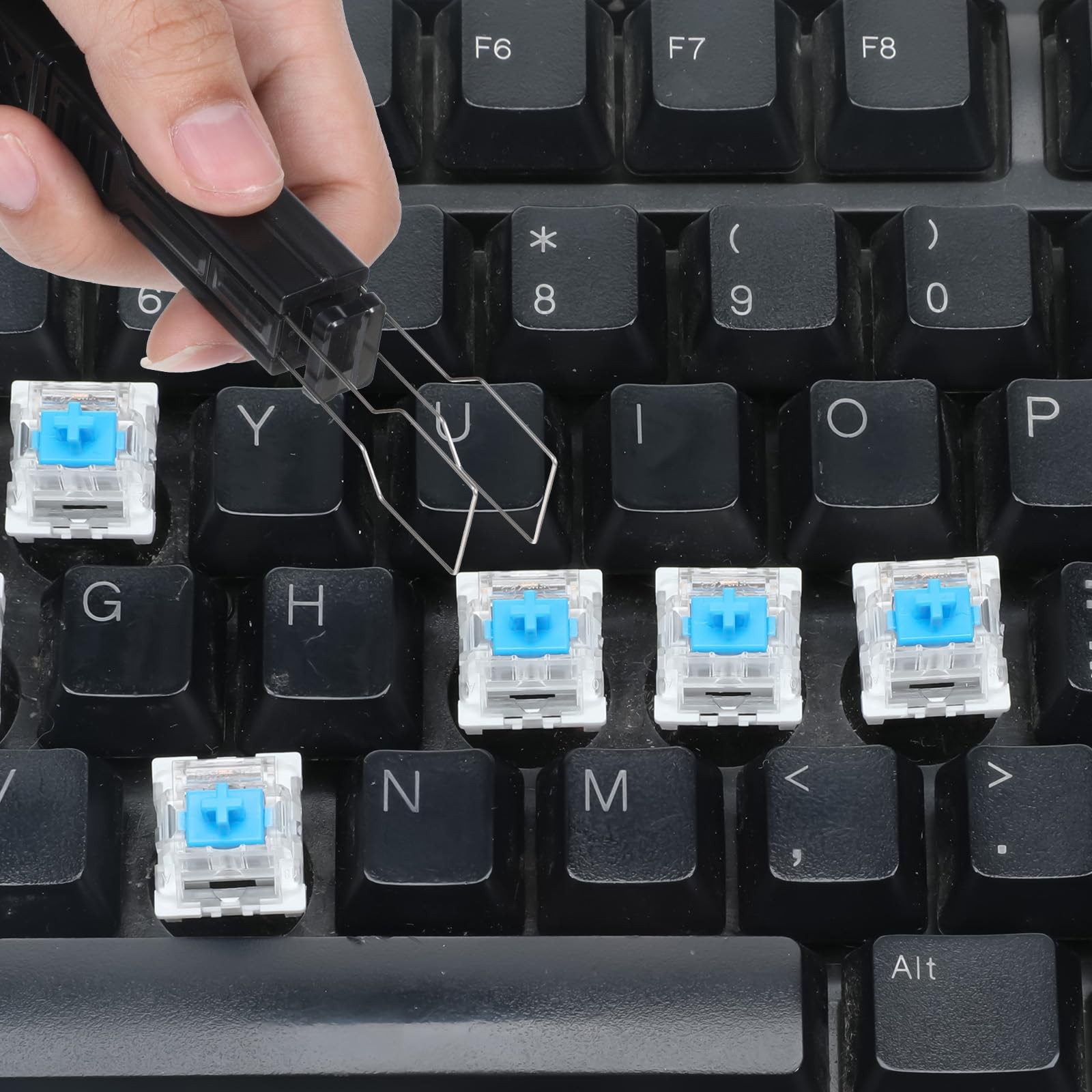 2in1 Switch Puller Keycap Puller, Translucent Stainless Steel Key Removal Too...