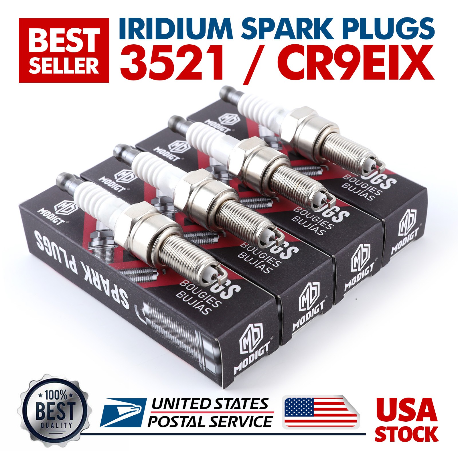 4Pcs OE For NGK Iridium IX CR9EIX Motorcycle Spark Plugs Tune Up Kit For NGK3521