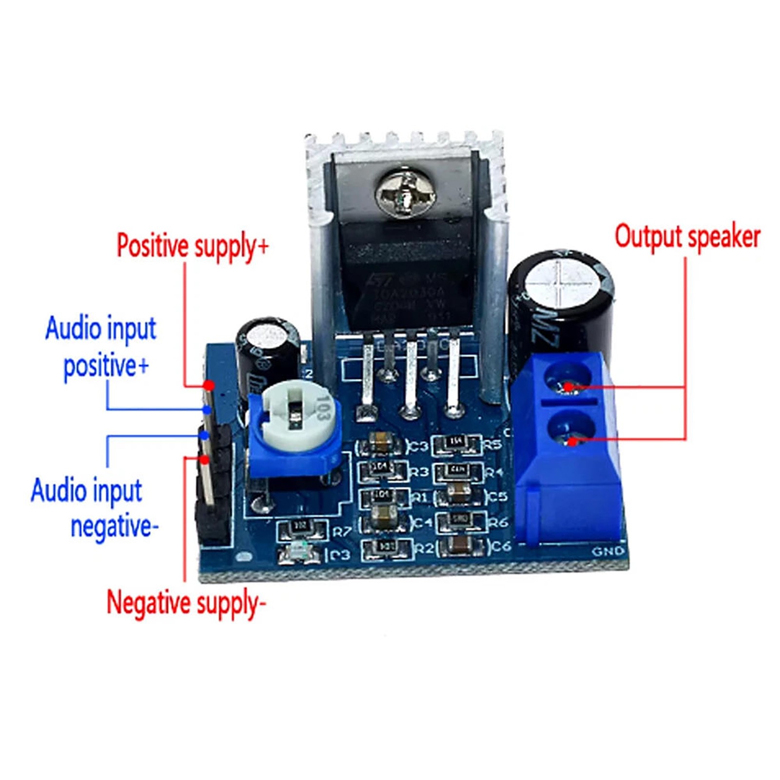 5Pcs Power Amplifier Board Module 18W Mono 6-12V with Adjustable Volume Control