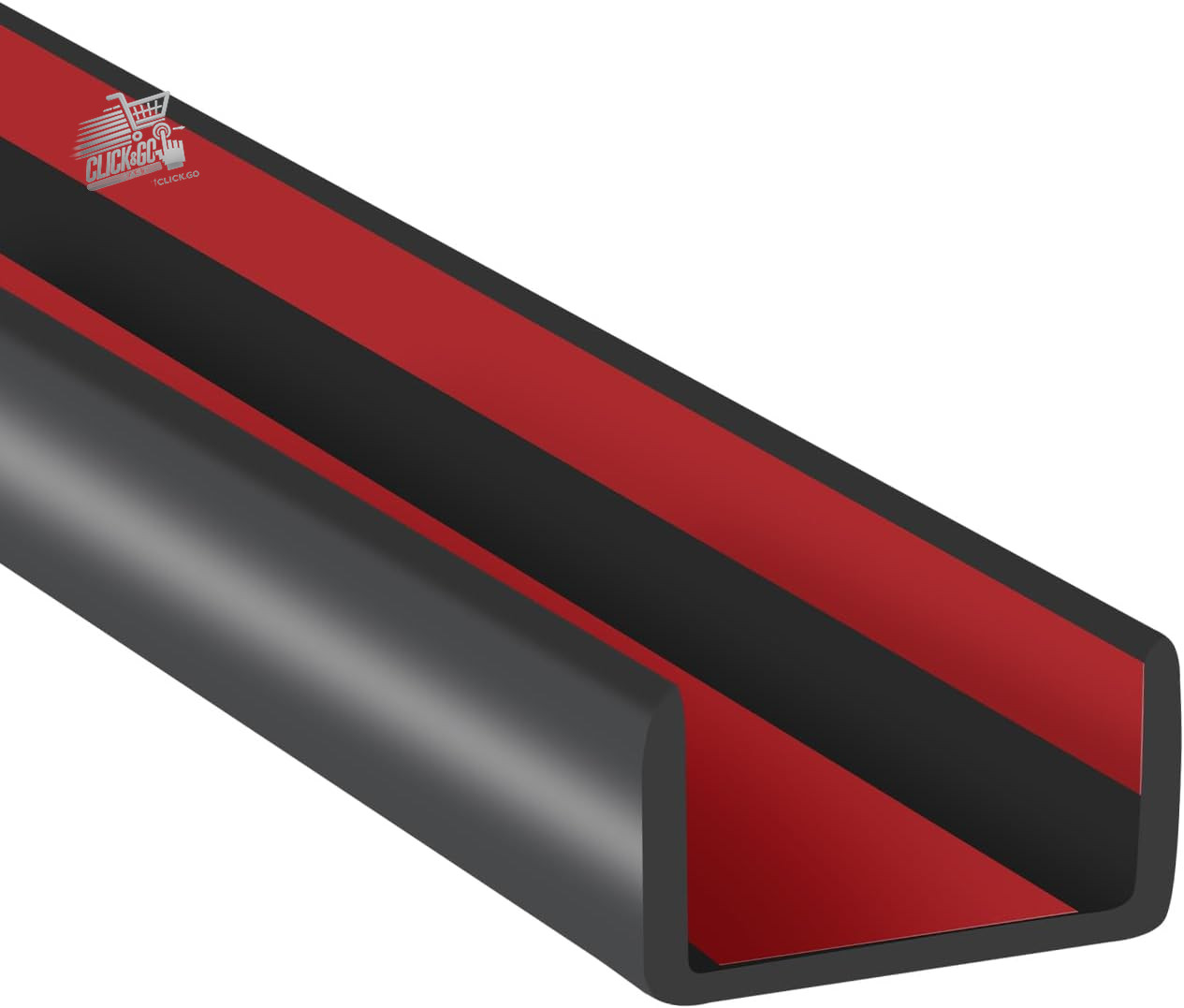 Rubber edge, flexible self-adhesive, protection for 16mm U-edges, for C