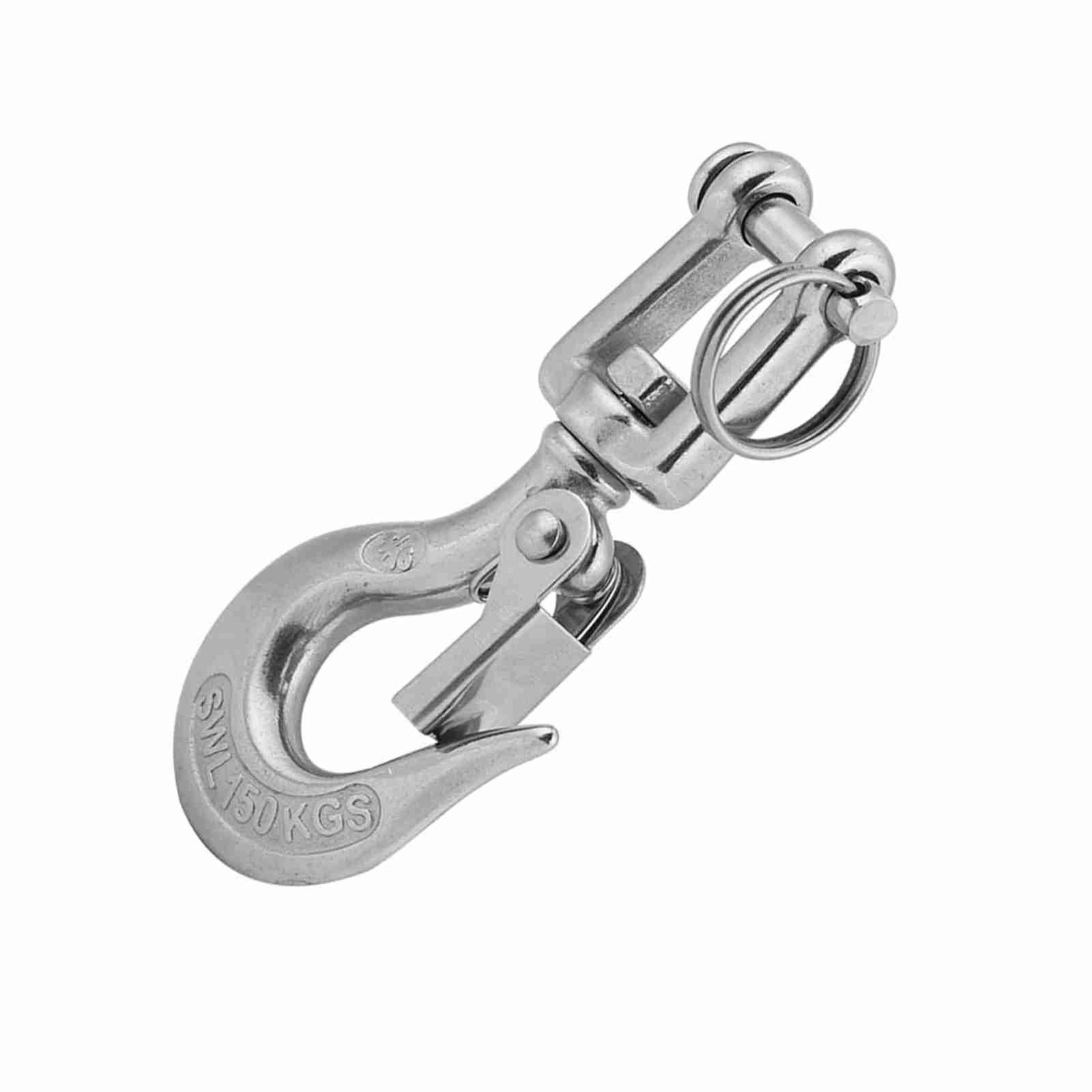 304 Stainless Steel Swivel Eye Clevis Lifting Chain Snap Hook 150KG Working Load