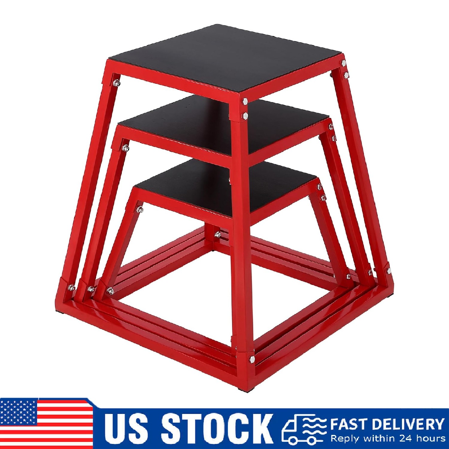 Plyometric Jump Boxes ,Fitness Exercise Heavy-Duty Steel Jump Plyo Box Training