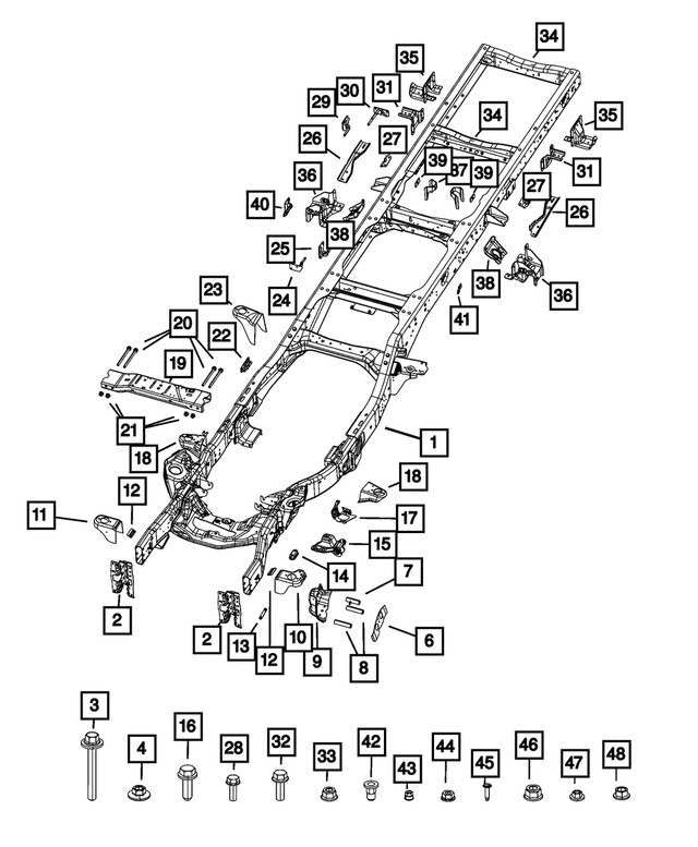 Genuine Mopar Side Rail Bracket Right 68394947ab