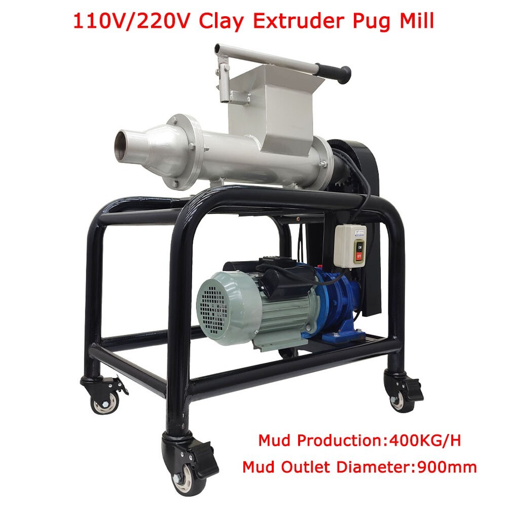 NEW Stainless Steel Clay Extruder Pug Mill Ceramic Clay Mixing Machine 110V/220V