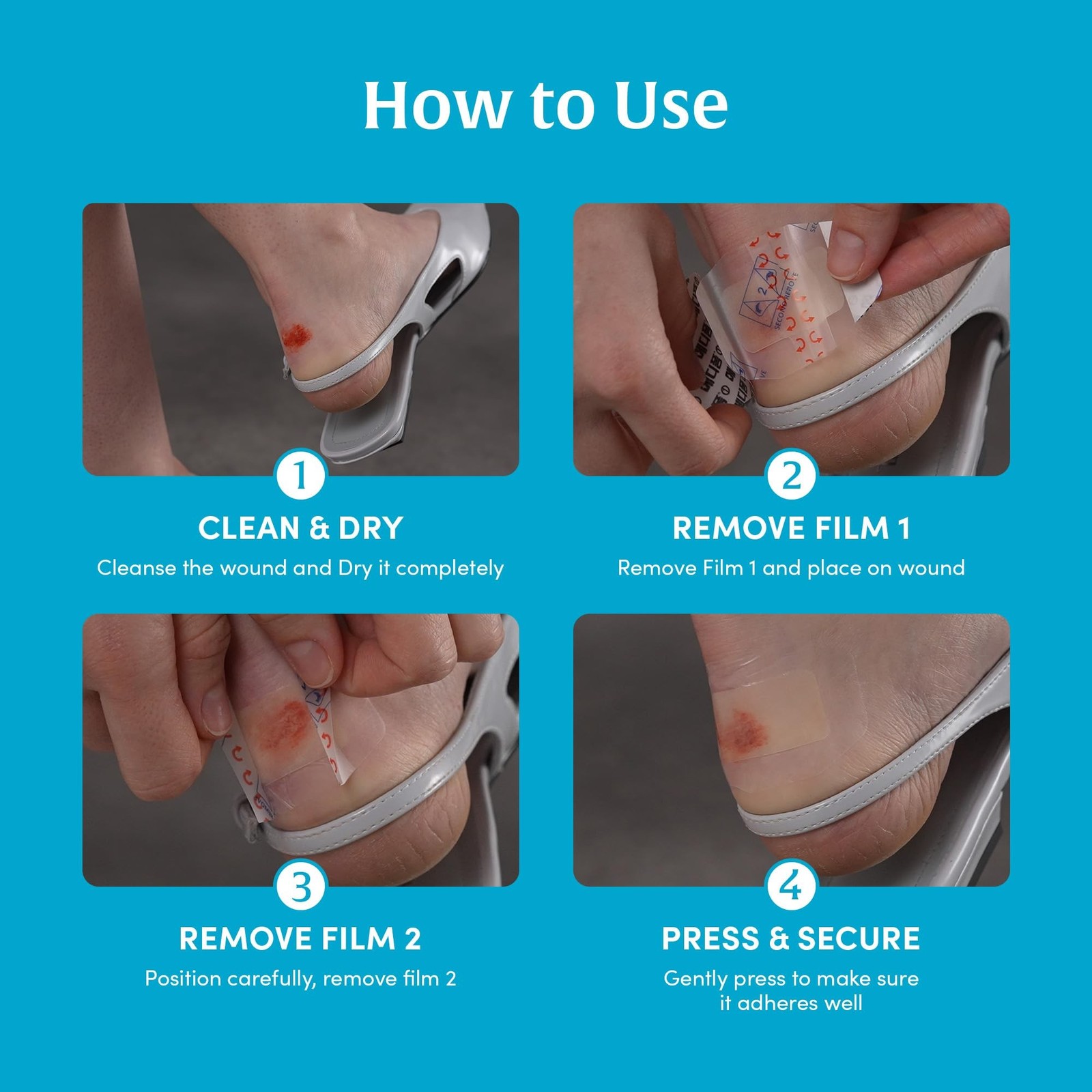 H Band Medium - Bordered Hydrocolloid Dressing, Self Adhesive Wound Dressing,...