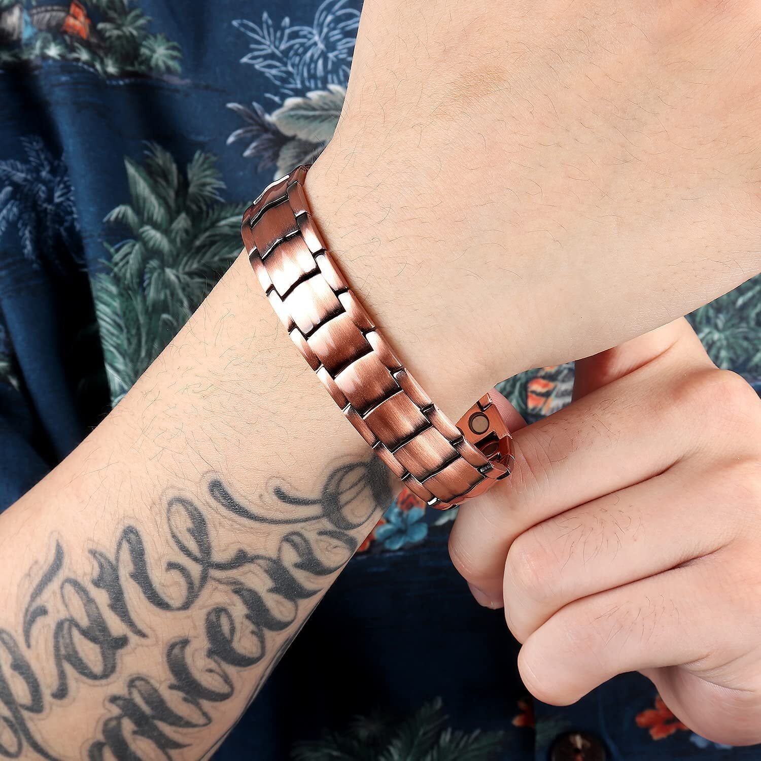 Men's Copper Magnetic Bracelet Solid Copper Bangle Adjustable Jewelry Gifts
