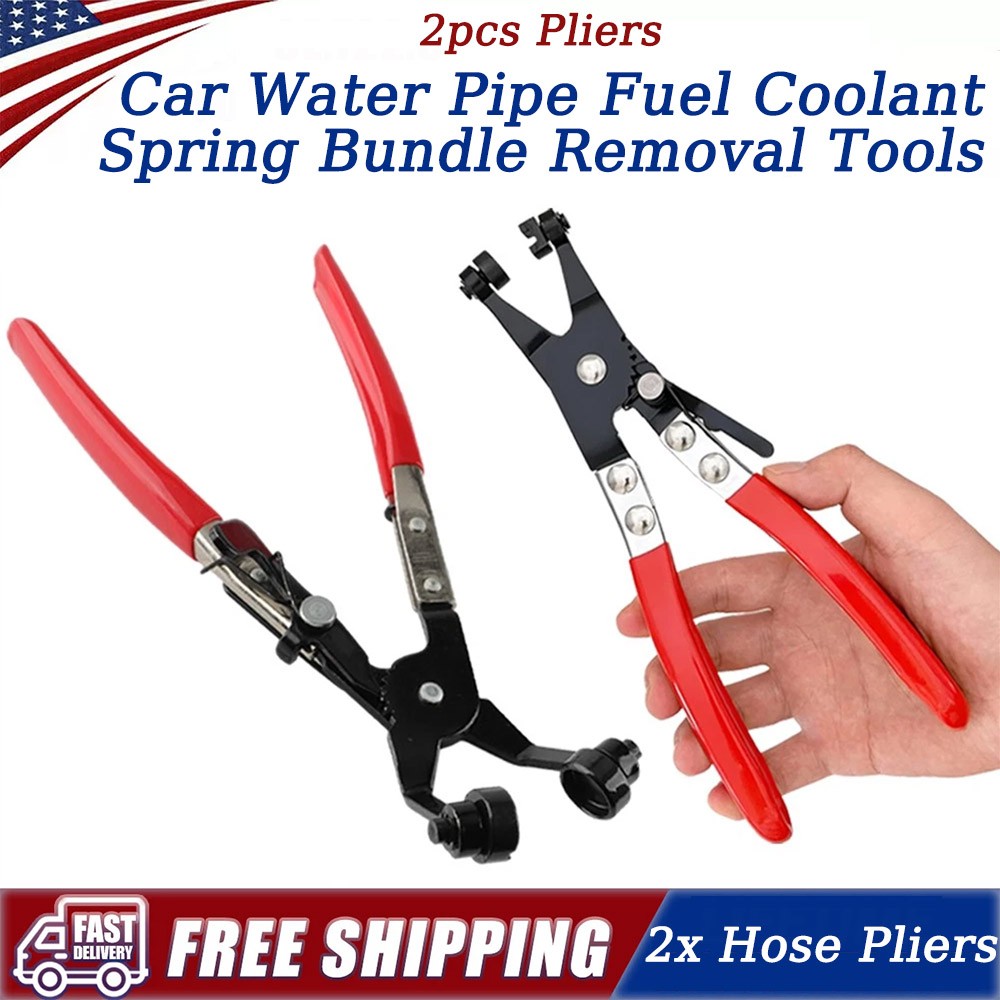 2x Hose Clamp Pliers Car Water Pipe Fuel Coolant Spring Bundle Removal Tools US