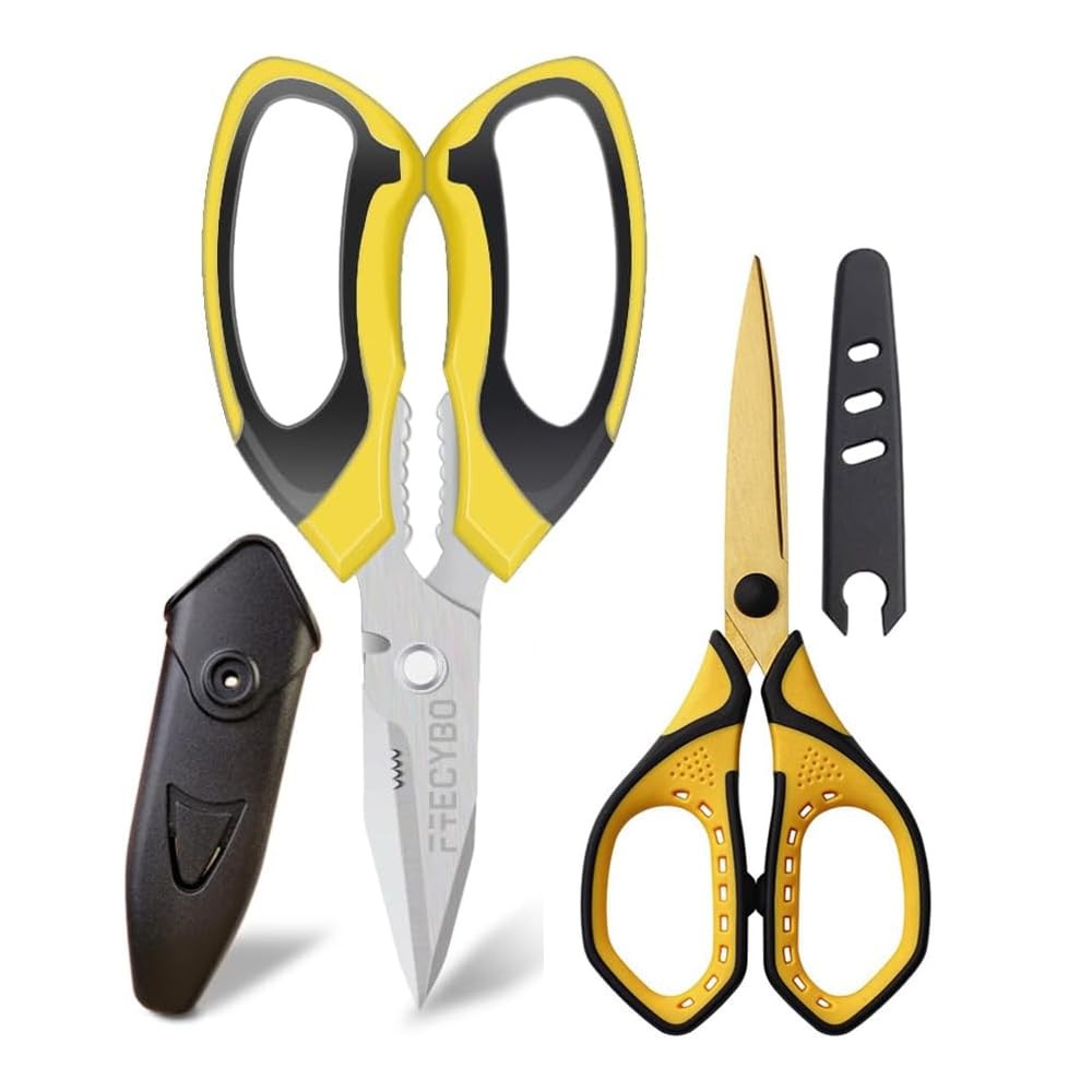 Ultra Sharp Stainless Steel Shears, Heavy Duty Scissors with Protective Cover...