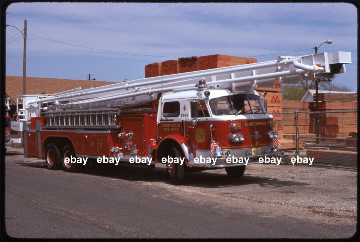 Lindenwold NJ 1972 American La France 90' Aerochief Fire Apparatus Slide