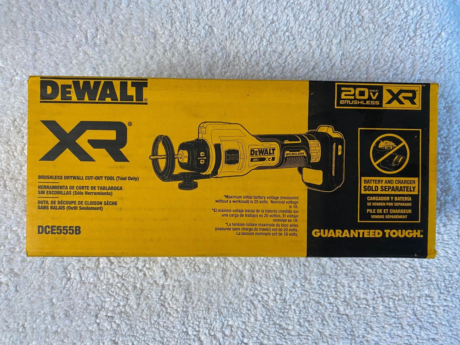 New Dewalt DCE555B 20V 20 Volt Max XR Brushless Rotary Drywall Cut-out Tool NIB