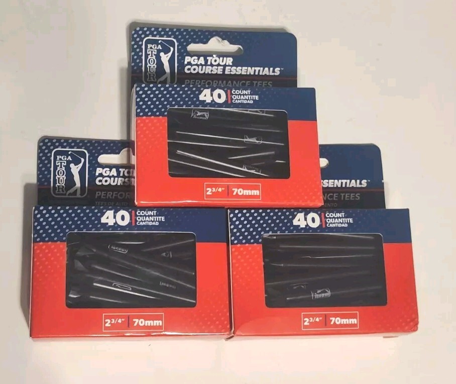 3 Boxes PGA Tour Course Essentials Performance Tees 2 3/4”  70mm-40 Count 120