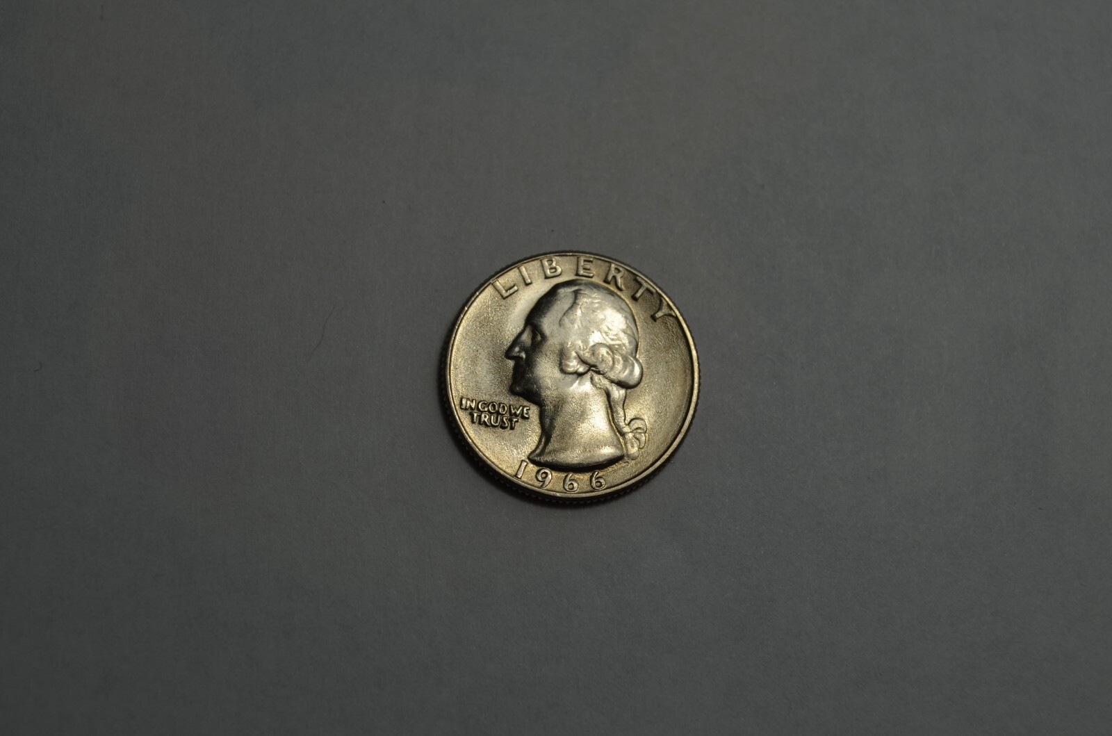 1966 P UNCIRCULATED WASHINGTON QUARTER BUSINESS STRIKE KEY COIN NOT SMS #65