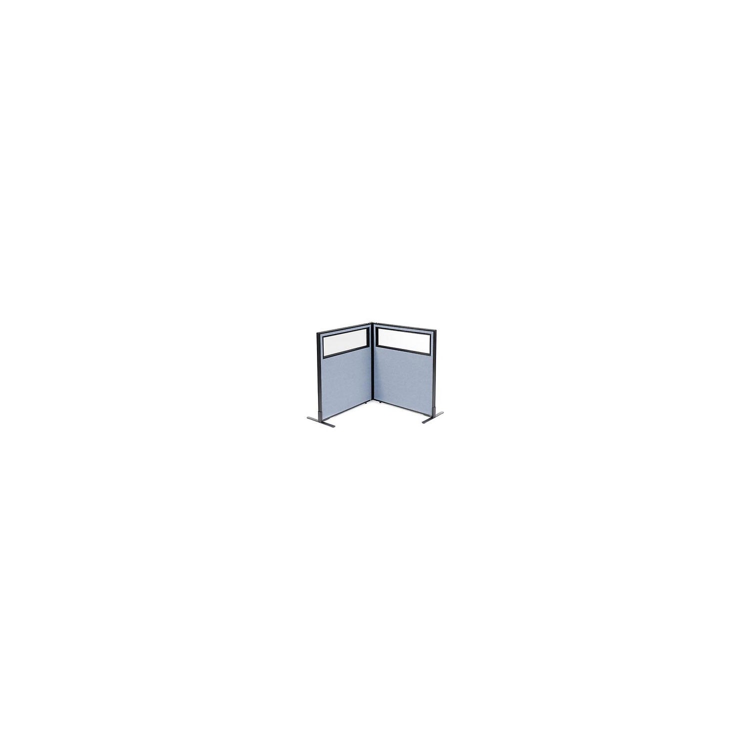 36-1/4"W x 42"H Freestanding 2-Panel Corner Room Divider with Partial Window