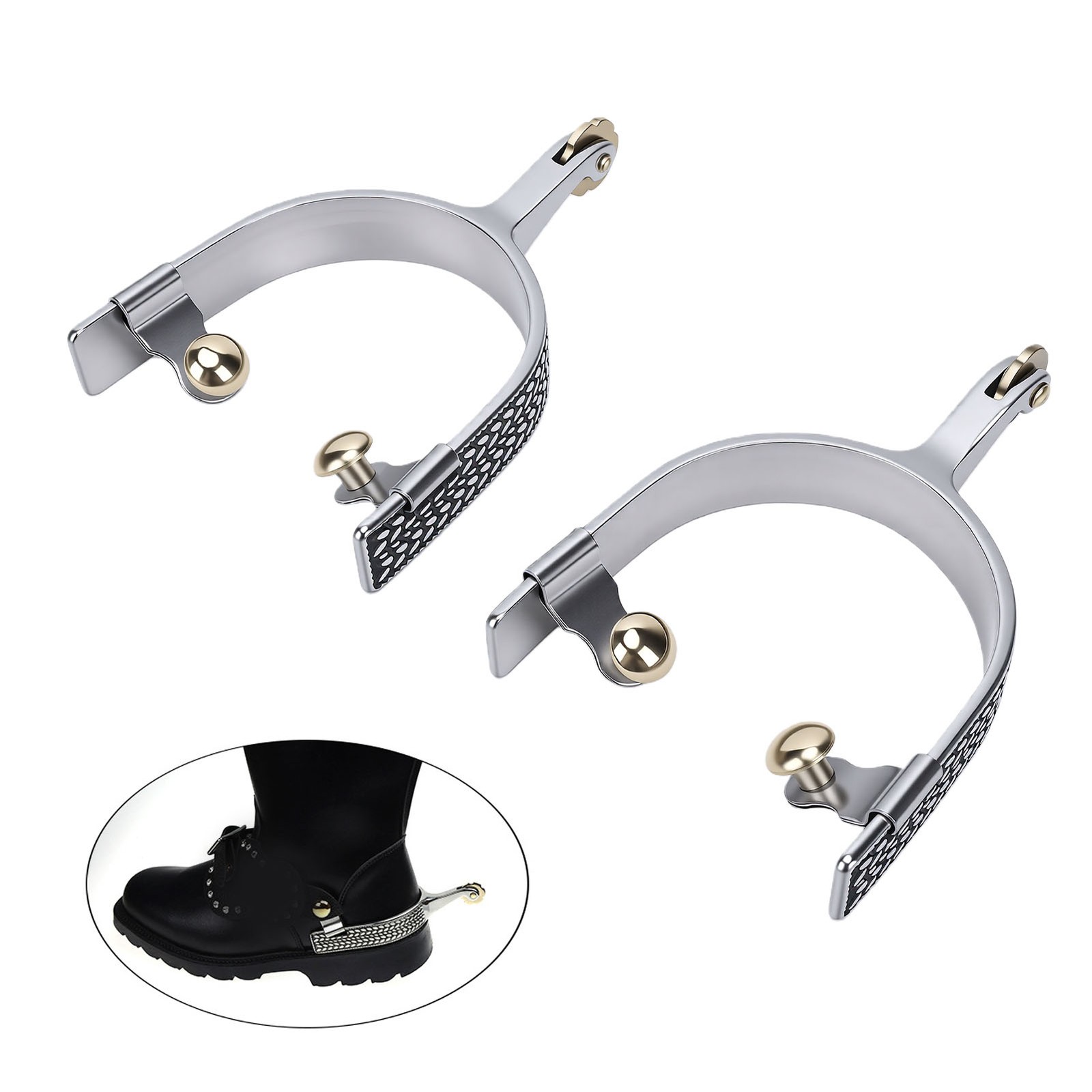 1 Pair Stainless Steel Horse Spurs For Controlled Riding For Men