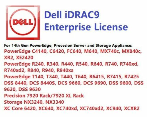 iDRAC9 Enterprise License for 14th Server R640 R540 R940 T140 T340 R540 R440