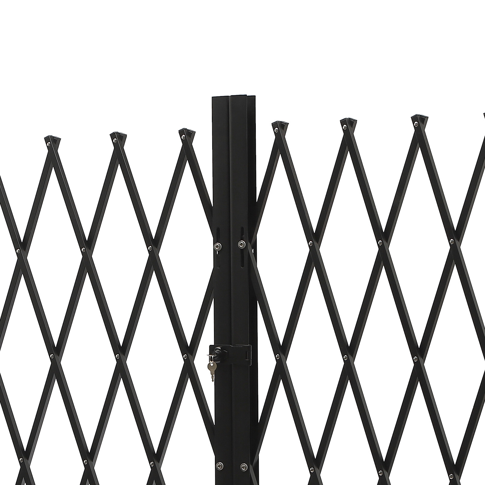 Double Folding Security Gate Folding Door Gate 5-3/4'H x 10'W Scissor Gate