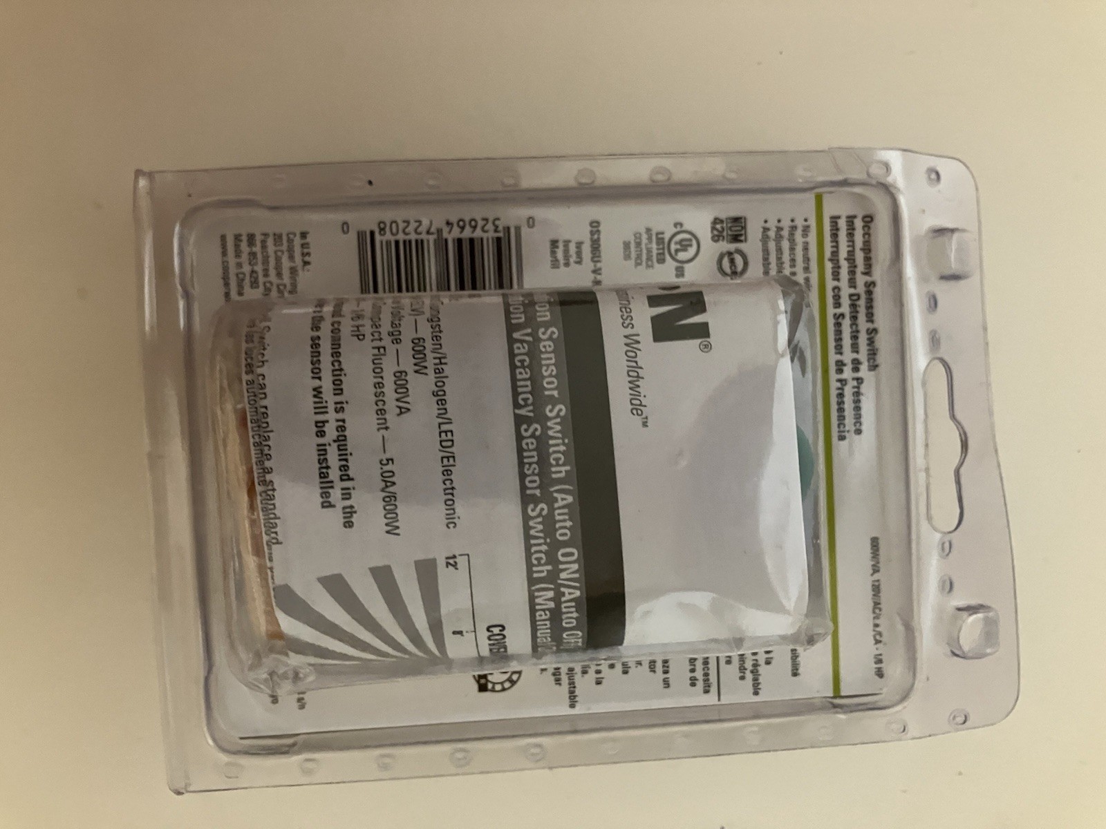 Light Switch Occupancy Sensor Auto Enter On Exit Off Ivory color
