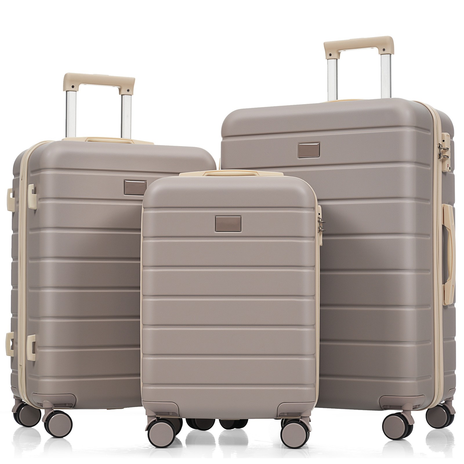 3Pc 20"/24"/28" ABS Hardside Suitcase Luggage Set Spinner Wheel TSA Lock Light