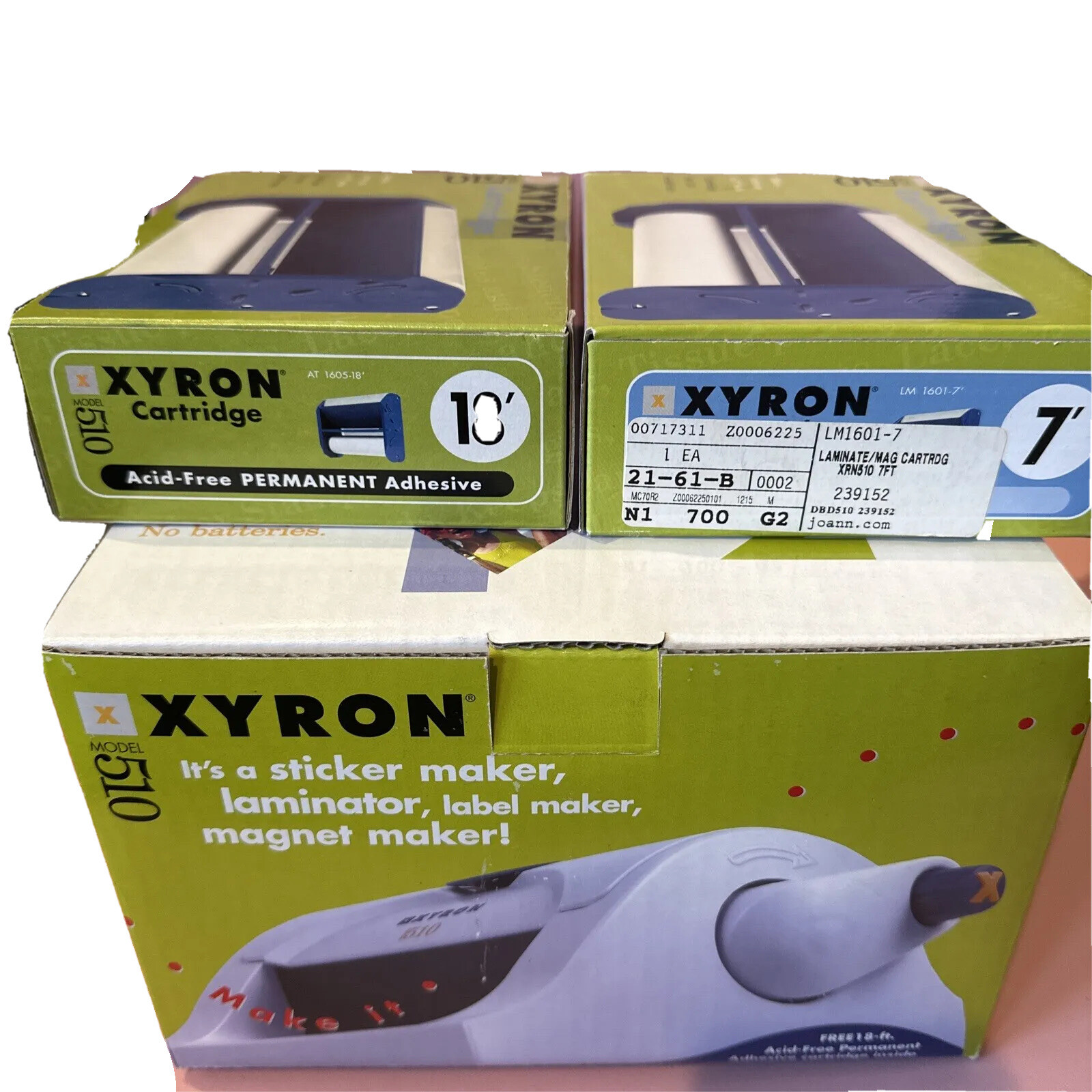 New Xyron 510 Sticker Magnet Label Laminator Maker Machine With 2 Cartridges