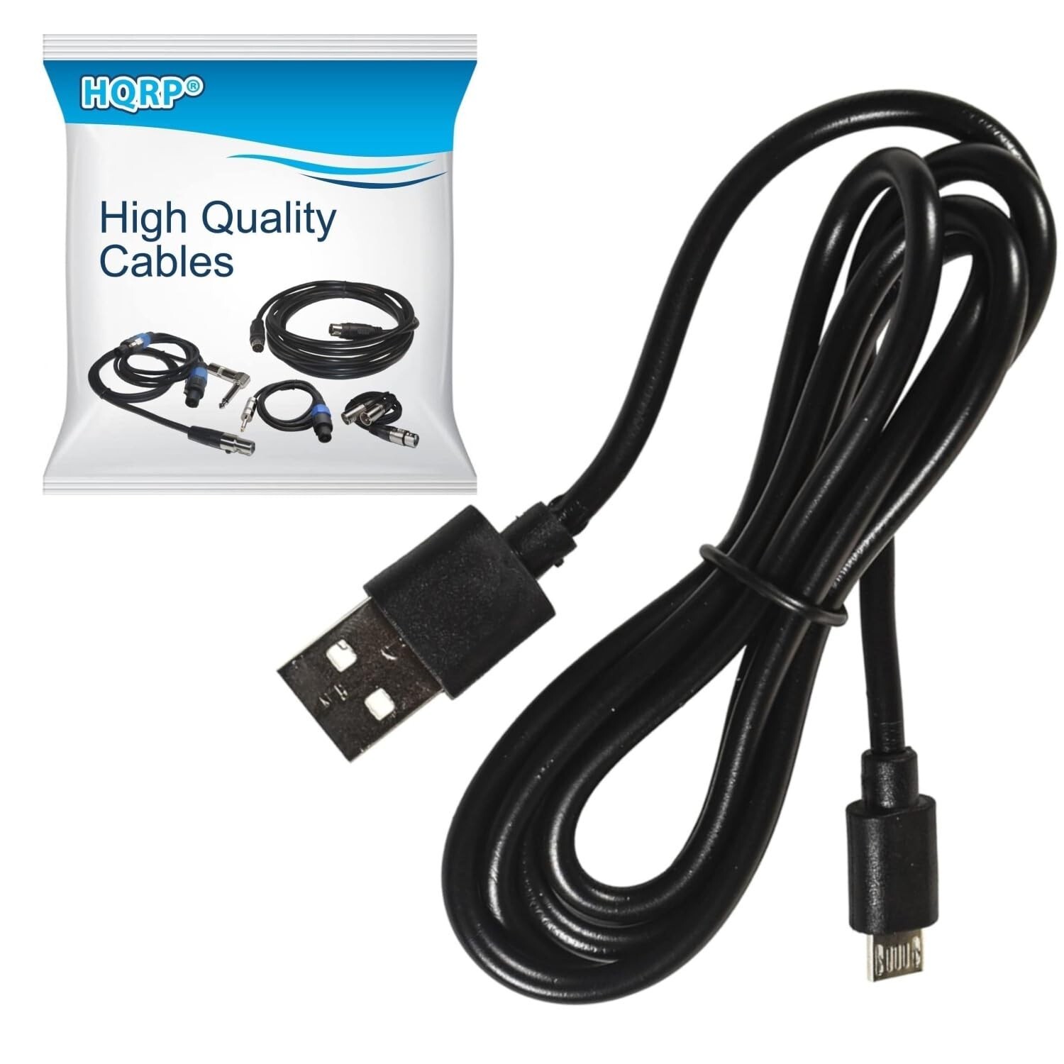 HQRP Cable USB a micro USB para Logitech Ultrathin Keyboard Folio m1, Cover i5