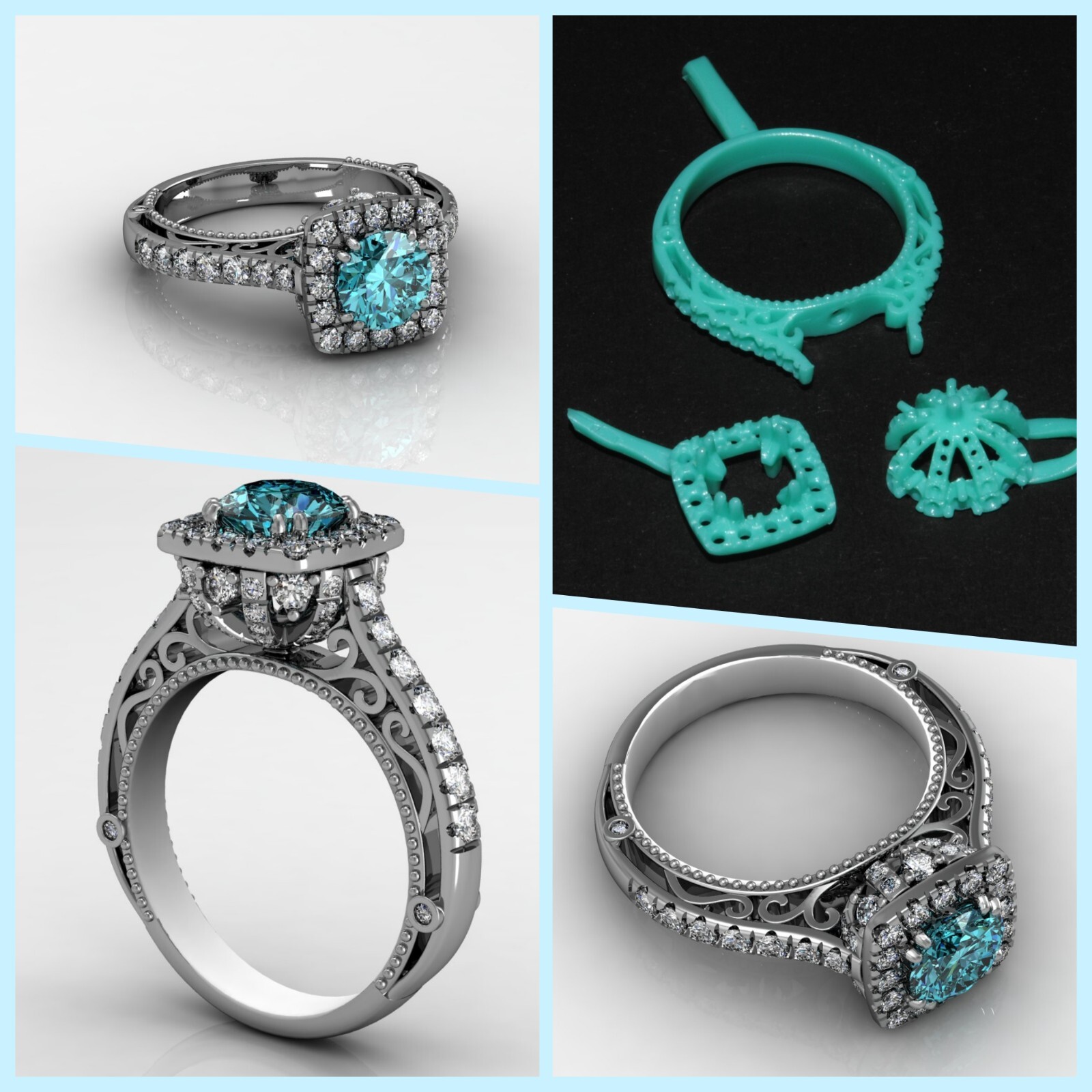 2 pcs Ladie's  ring Wax patterns for lost wax casting jewelry/waxes_211360