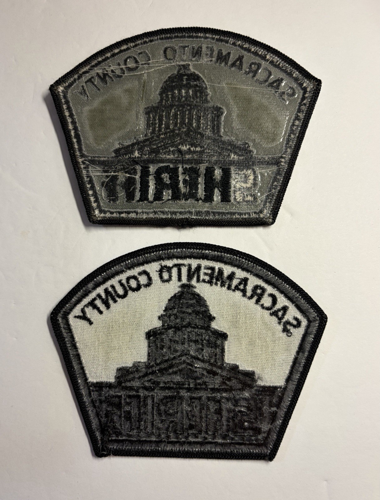 CALIFORNIA SACRAMENTO COUNTY SHERIFF SUBDUED SWAT 2 PATCH SET #D33