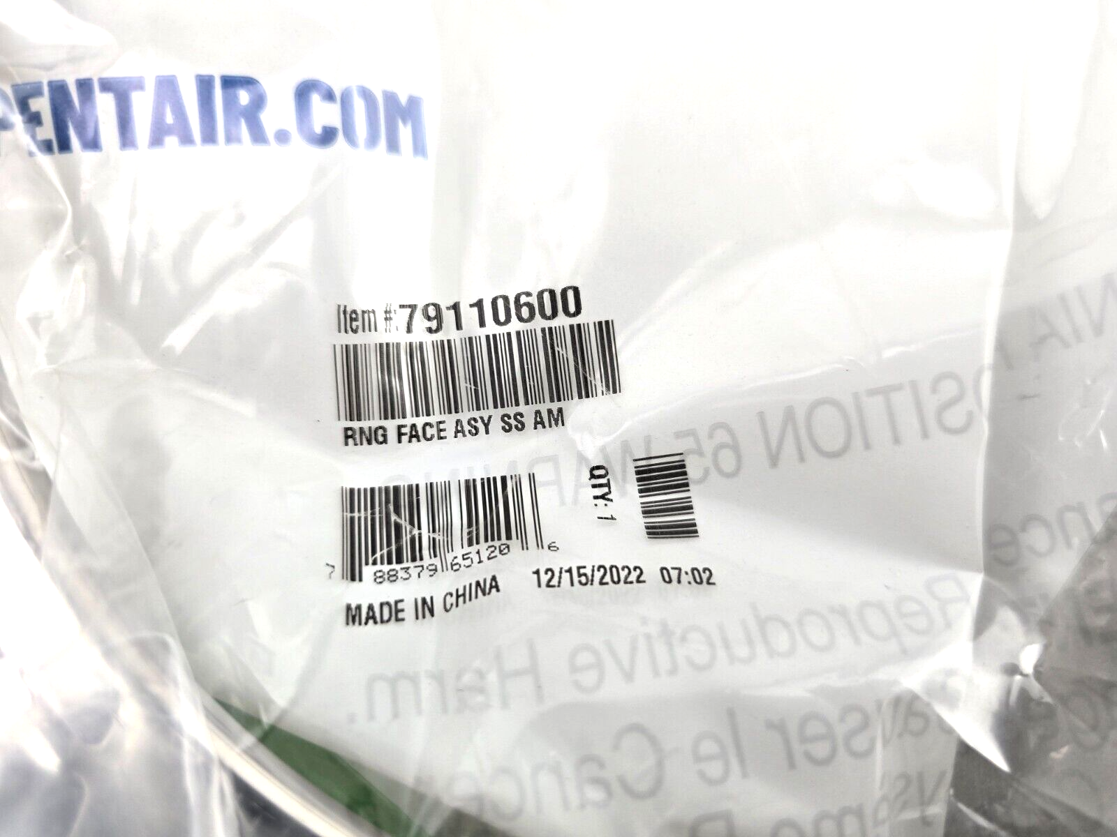 NEW Genuine Pentair Ring Face Assembly S.S. 79110600 Pool Spa Light