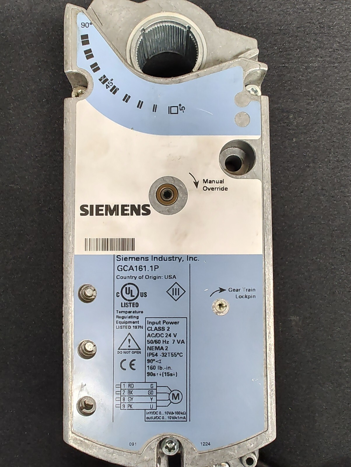 Siemens GCA161.1P Spring Return Electric Damper Actuator