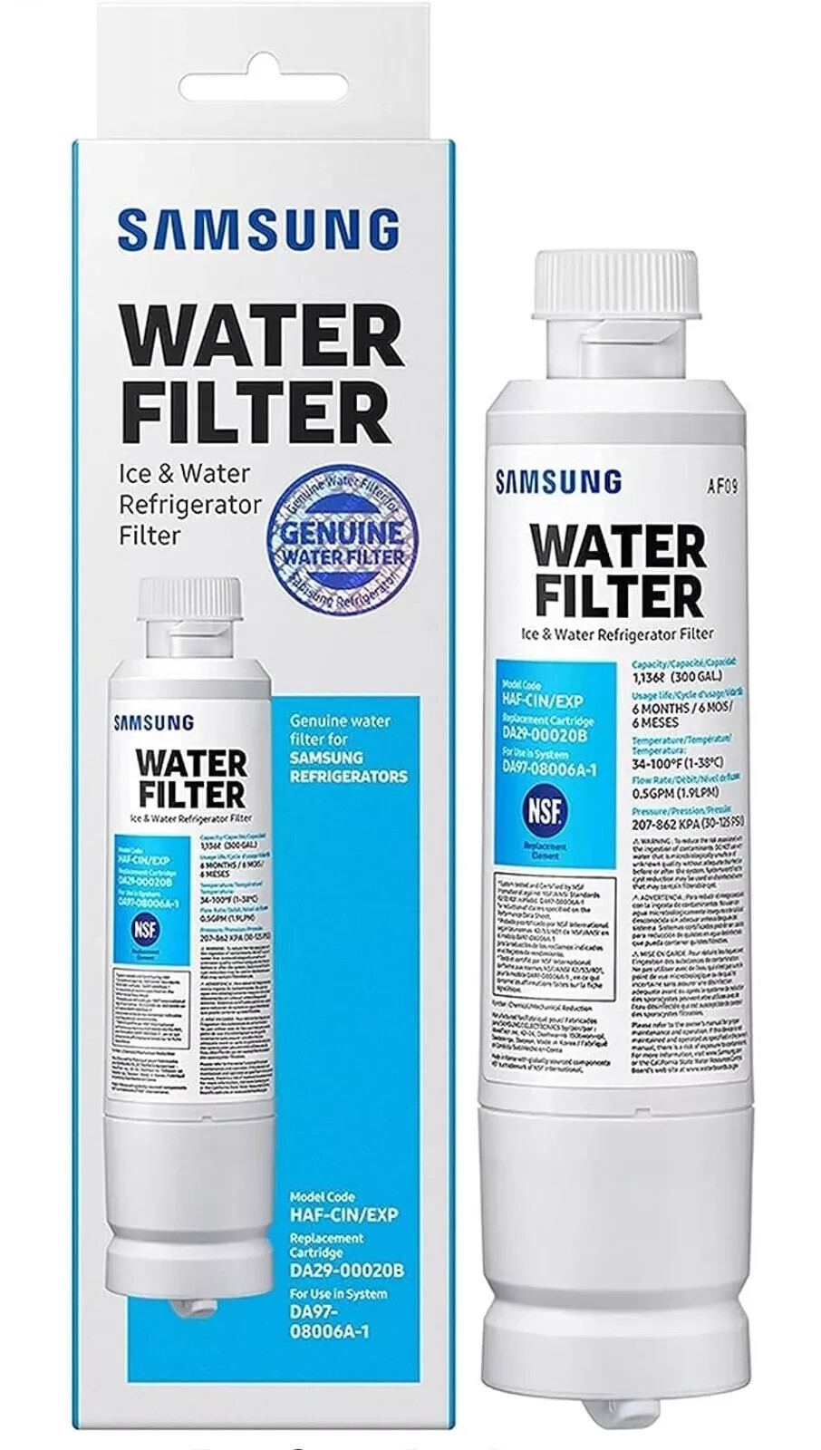 5 Pack| New Samsung DA29-00020B HAF-CIN/EXP Refrigerator Water Filter