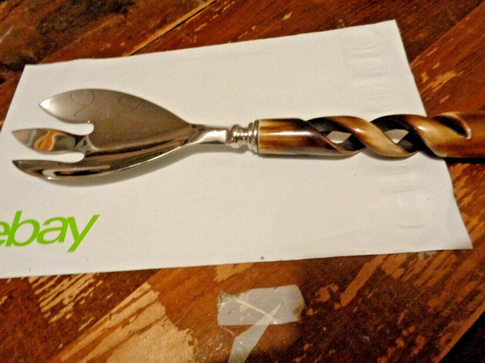 Stainless Steel with Decorative Handle 11” Long Large Serving Fork Made in India