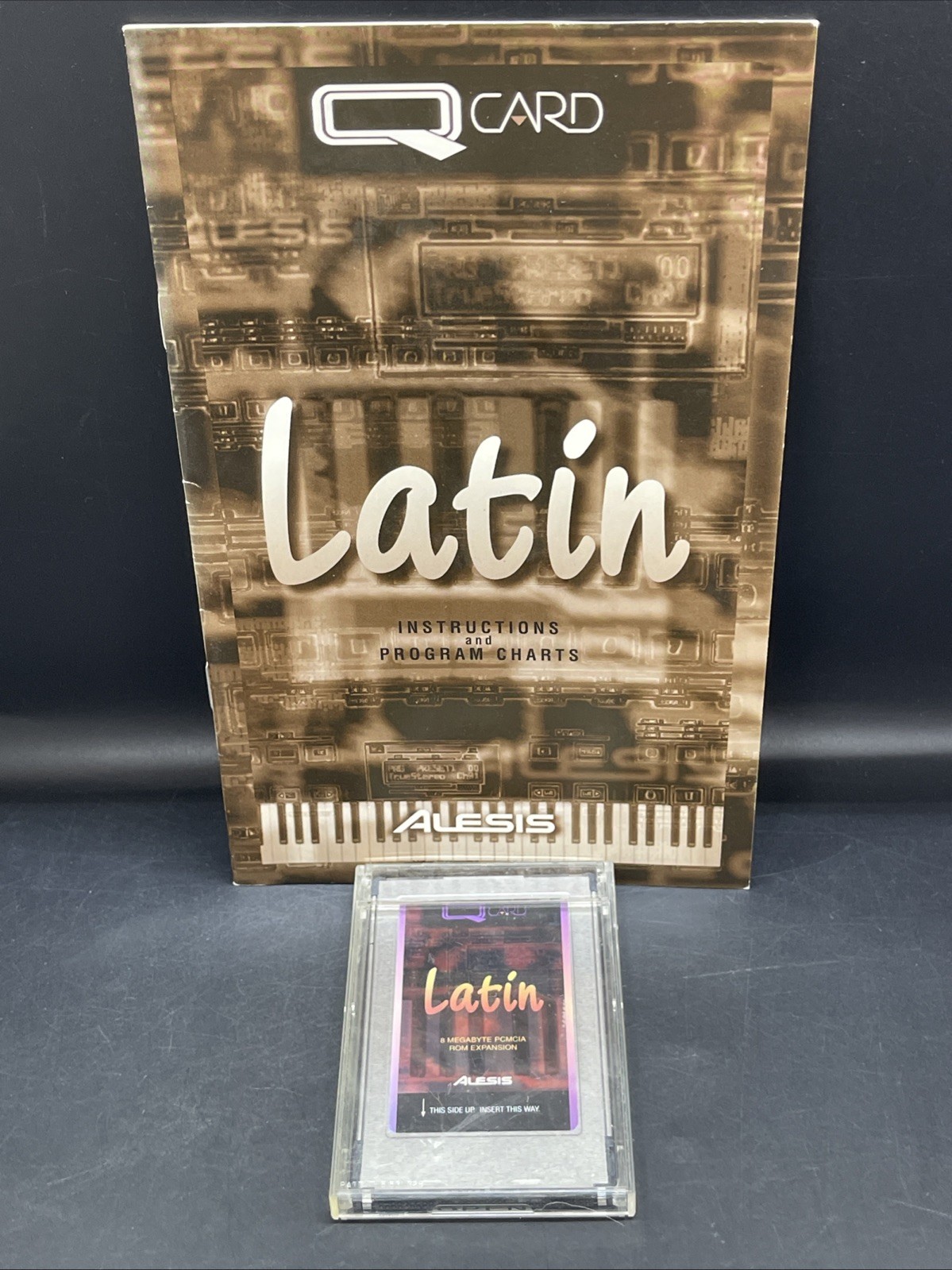 Alesis Latin QCard 8MB QSR QS6 QS7 QS8 S4 Plus w/ Booklet Rare Tested