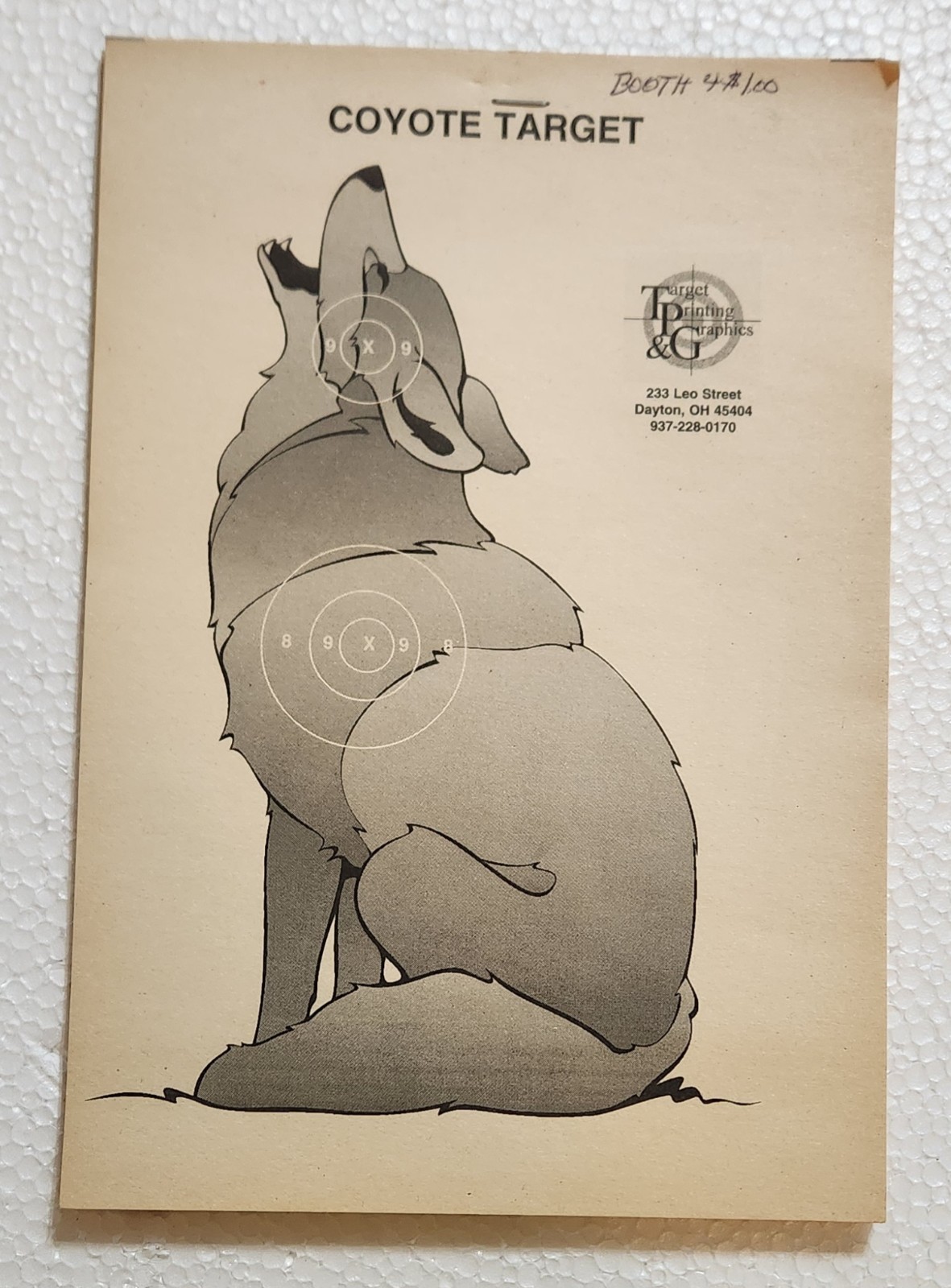 Vintage Paper Target  Tear Away Pad 25 Pages Gray Coyote Animal Shooting Target