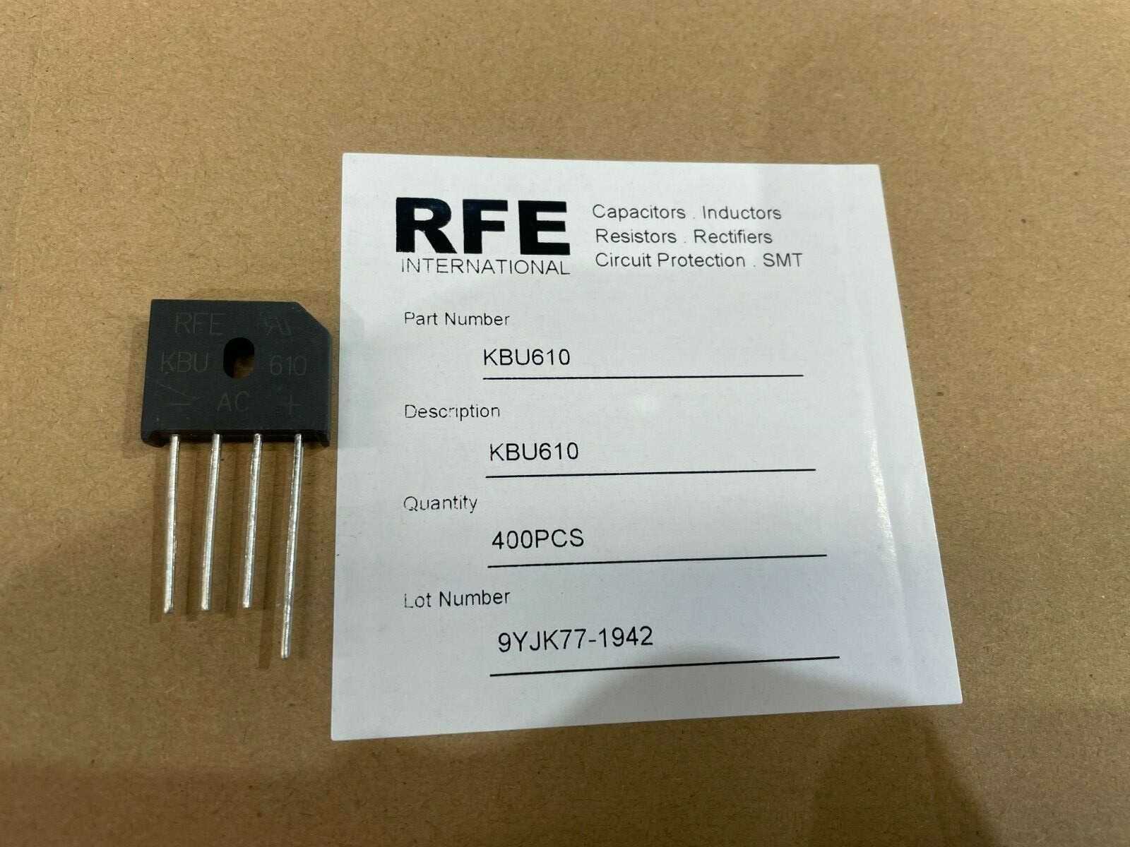 10 Pieces RFE KBU610 Bridge Rectifier 1000V 6A
