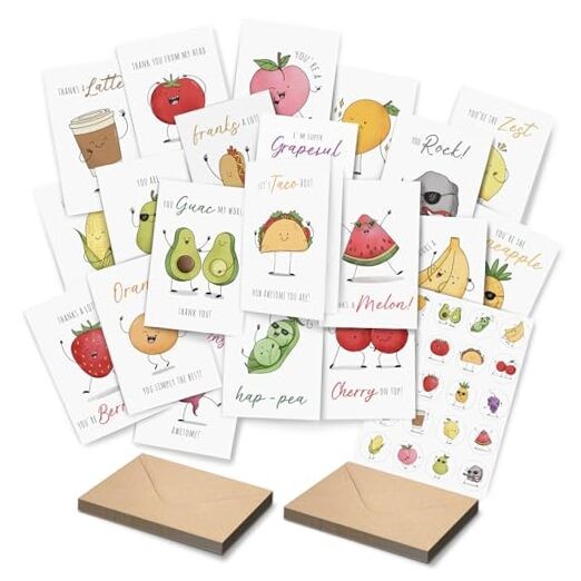 Funny Thank You Cards, Teacher Appreciation Cards Set 20 Funny Thank You Cards