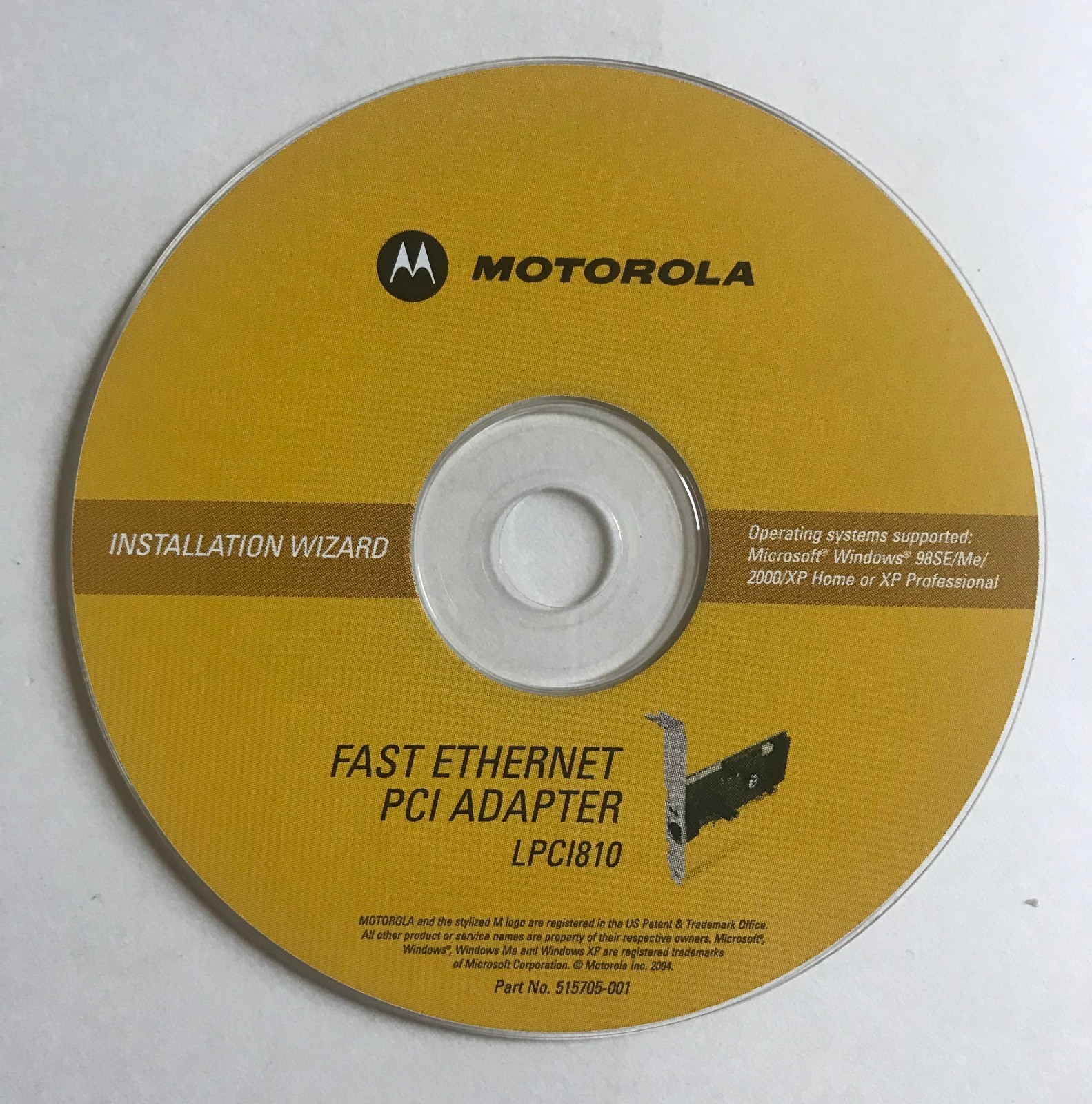 Motorola Fast Ethernet PCI Adapter LPC1810 Driver Installation Disc CD
