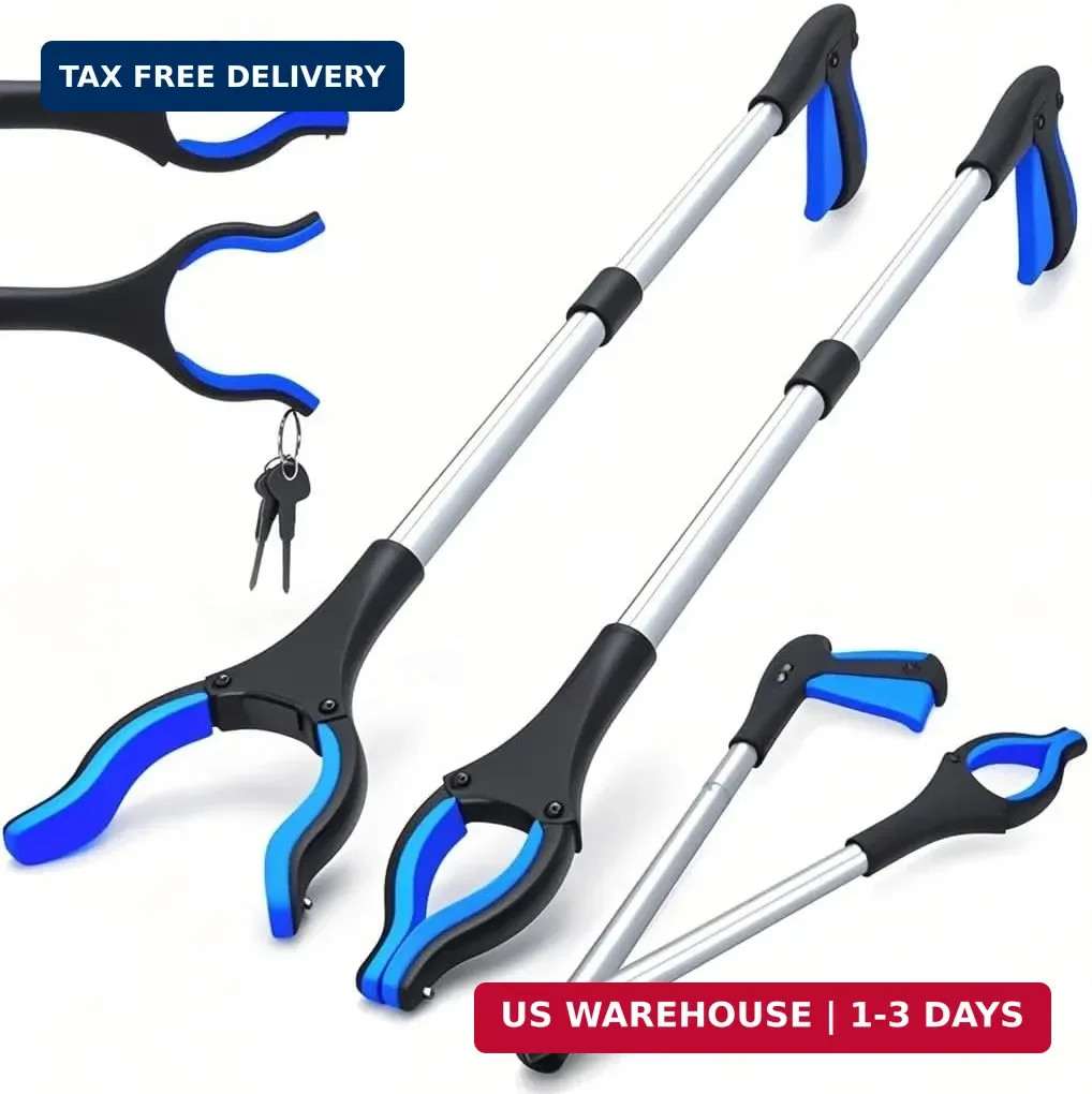 2-Pack Grabber Tool, 32" Long Reacher Grabber Pickup Tool with Magnetic Tip, Tra