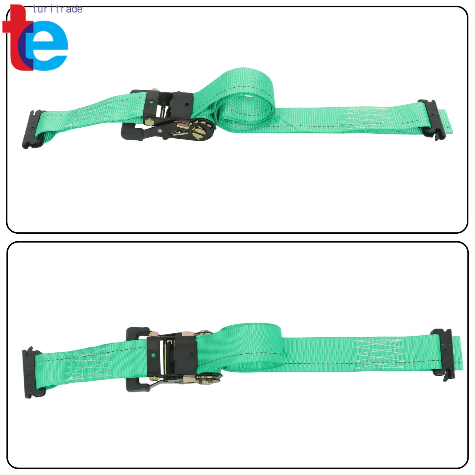 For ATV UTV 8' Ratchet Straps Wheel Chock Tie Down Trailer Trap System 4 Pack