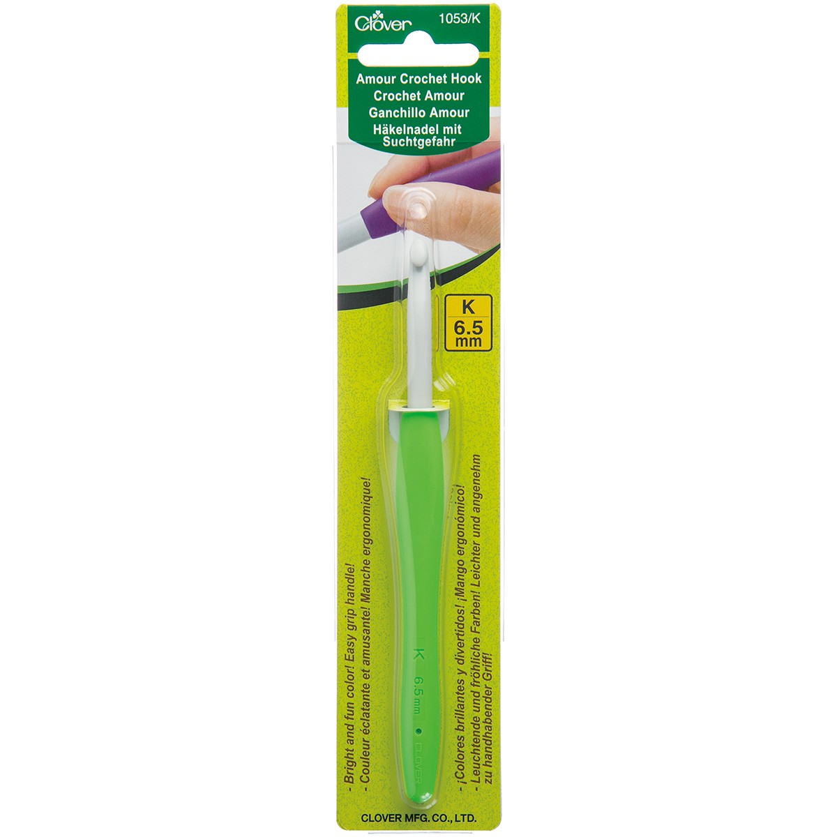 Clover 1053K Amour Crochet Hook-Size K/6.5mm