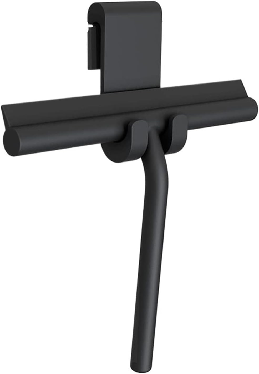 Squeegee for Shower Glass Doors, Resilient Loop - No-Drill & Adhesive Hook,Black