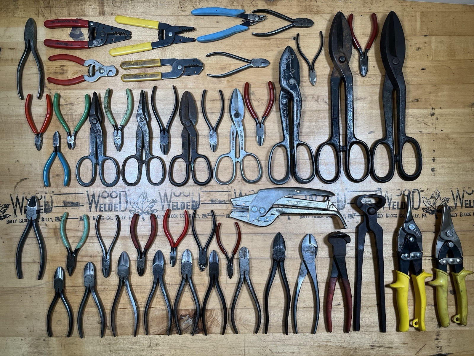 Lot of 41 Cutters, Snips, Shears, Strippers - Utica, Wiss, Etc - All Made In USA